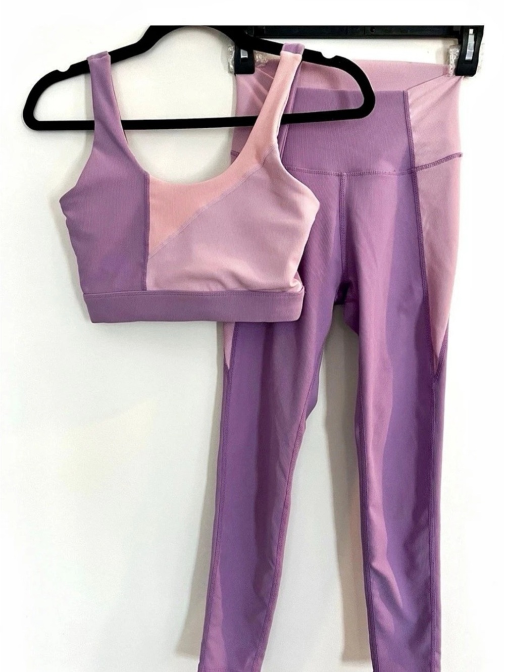 WILO Color Block Sports Bra Set in Purple & Pink Size XS